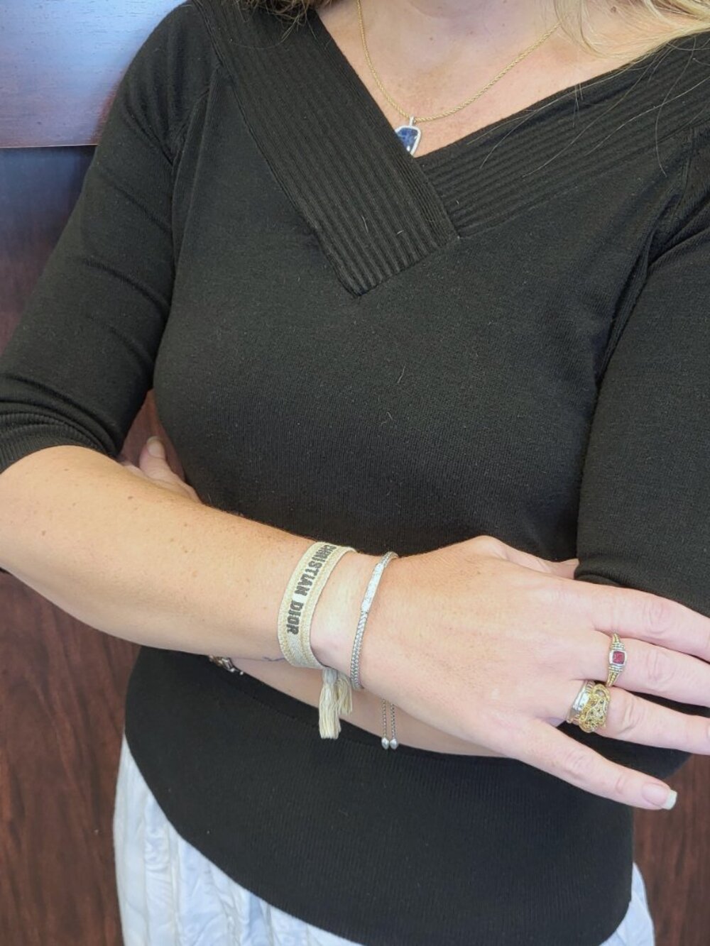 Effy .925 & Diamond Bolo Bracelet .925 Woven Texture - Picture 6 of 6